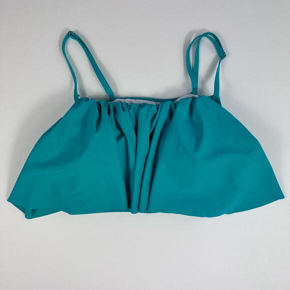 Cupshe Women's  Falbala Bikini XXL Teal ruffled top adjustable straps - Picture 6 of 13